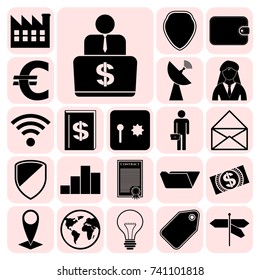 Set of 22 business icons. Collection. Amazing desing. Vector Illustration.
