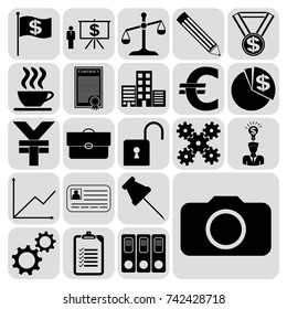 Set of 22 business icons. Collection. Amazing desing. Vector Illustration.
