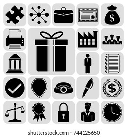 Set of 22 business icons. Collection. Detailed design. Vector Illustration.