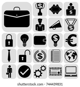 Set of 22 business icons. Collection. Amazing desing. Vector Illustration.