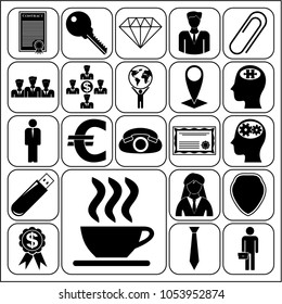  Set of 22 business icons, high quality. Collection. Flat design. Vector Illustration.