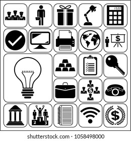   Set of 22 business icons, high quality. Collection. Detailed design. Vector Illustration.