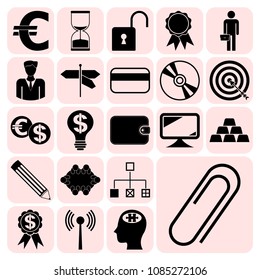  Set of 22 business icons, high quality. Collection. Flat design. Vector Illustration.
