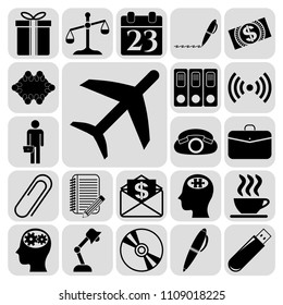  Set of 22 business icons, high quality. Collection. Amazing desing. Vector Illustration.