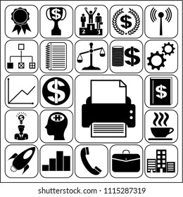 Set of 22 business icons, high quality. Collection. Flat design. Vector Illustration.