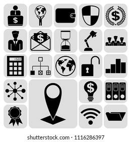 Set of 22 business icons, high quality. Collection. Detailed design. Vector Illustration.