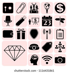Set of 22 business icons, high quality. Collection. Detailed design. Vector Illustration.