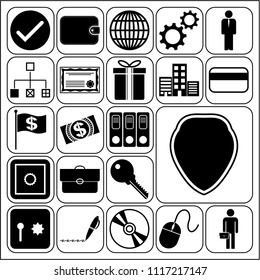 Set of 22 business icons, high quality. Collection. Flat design. Vector Illustration.
