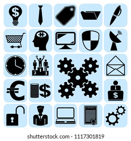 Set of 22 business icons, high quality. Collection. Flat design. Vector Illustration.