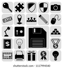 Set of 22 business icons, high quality. Collection. Amazing desing. Vector Illustration.