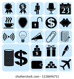 Set of 22 business icons, high quality. Collection. Amazing desing. Vector Illustration.