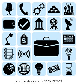 Set of 22 business icons, high quality. Collection. Flat design. Vector Illustration.