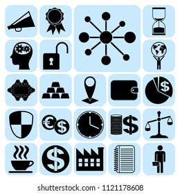 Set of 22 business icons, high quality. Collection. Amazing desing. Vector Illustration.