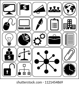 Set of 22 business icons, high quality. Collection. Flat design. Vector Illustration.