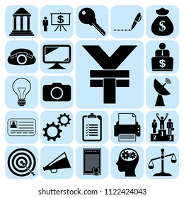 Set of 22 business icons, high quality. Collection. Flat design. Vector Illustration.
