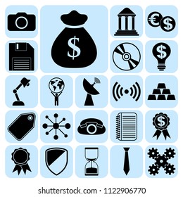 Set of 22 business icons, high quality. Collection. Detailed design. Vector Illustration.