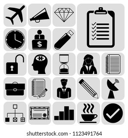 Set of 22 business icons, high quality. Collection. Flat design. Vector Illustration.
