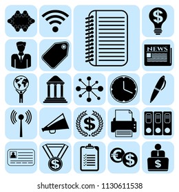 Set of 22 business icons, high quality. Collection. Flat design. Vector Illustration.