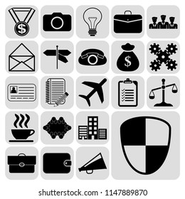 Set of 22 business icons, high quality. Collection. Detailed design. Vector Illustration.