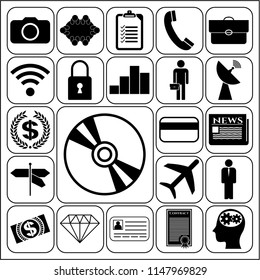 Set of 22 business icons, high quality. Collection. Detailed design. Vector Illustration.