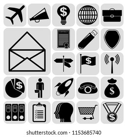 Set of 22 business icons, high quality. Collection. Amazing desing. Vector Illustration.