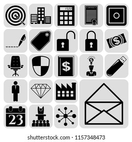 Set of 22 business icons, high quality. Collection. Amazing desing. Vector Illustration.