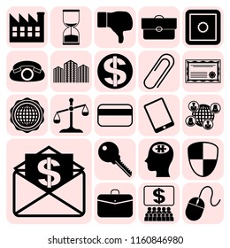 Set of 22 business icons, high quality. Collection. Detailed design. Vector Illustration.