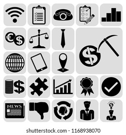 Set of 22 business icons, high quality. Collection. Detailed design. Vector Illustration.