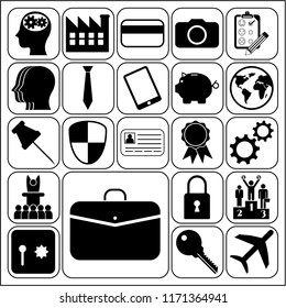 Set of 22 business icons, high quality. Collection. Flat design. Vector Illustration.