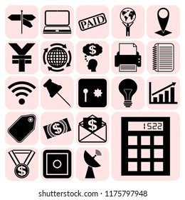 Set of 22 business icons, high quality. Collection. Amazing desing. Vector Illustration.