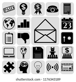 Set of 22 business icons, high quality. Collection. Detailed design. Vector Illustration.