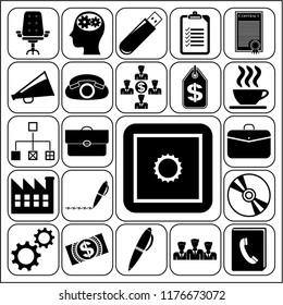 Set of 22 business icons, high quality. Collection. Flat design. Vector Illustration.