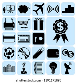 Set of 22 business icons, high quality. Collection. Flat design. Vector Illustration.