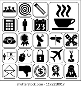 Set of 22 business icons, high quality. Collection. Detailed design. Vector Illustration.