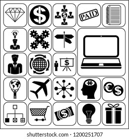 Set of 22 business icons, high quality. Collection. Flat design. Vector Illustration.
