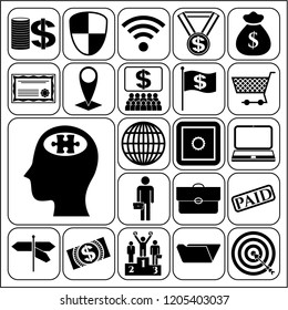 Set of 22 business icons, high quality. Collection. Flat design. Vector Illustration.