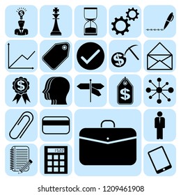Set of 22 business icons, high quality. Collection. Detailed design. Vector Illustration.