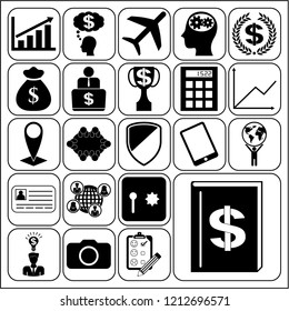 Set of 22 business icons, high quality. Collection. Amazing desing. Vector Illustration.