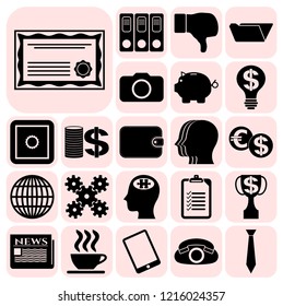 Set of 22 business icons, high quality. Collection. Amazing desing. Vector Illustration.
