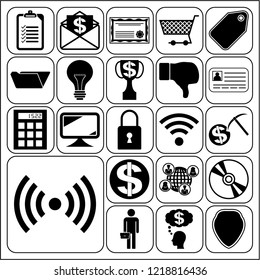 Set of 22 business icons, high quality. Collection. Detailed design. Vector Illustration.