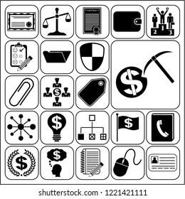 Set of 22 business icons, high quality. Collection. Amazing desing. Vector Illustration.