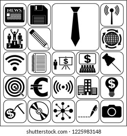 Set of 22 business icons, high quality. Collection. Detailed design. Vector Illustration.