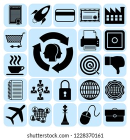 Set of 22 business icons, high quality. Collection. Detailed design. Vector Illustration.
