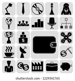 Set of 22 business icons, high quality. Collection. Detailed design. Vector Illustration.