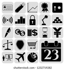 Set of 22 business icons, high quality. Collection. Amazing desing. Vector Illustration.
