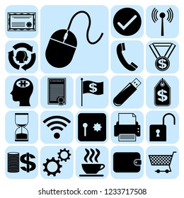 Set of 22 business icons, high quality. Collection. Detailed design. Vector Illustration.