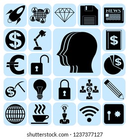 Set of 22 business icons, high quality. Collection. Flat design. Vector Illustration.