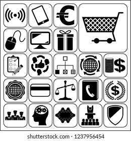 Set of 22 business icons, high quality. Collection. Flat design. Vector Illustration.