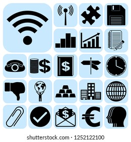 Set of 22 business icons, high quality. Collection. Flat design. Vector Illustration.