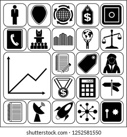 Set of 22 business icons, high quality. Collection. Flat design. Vector Illustration.